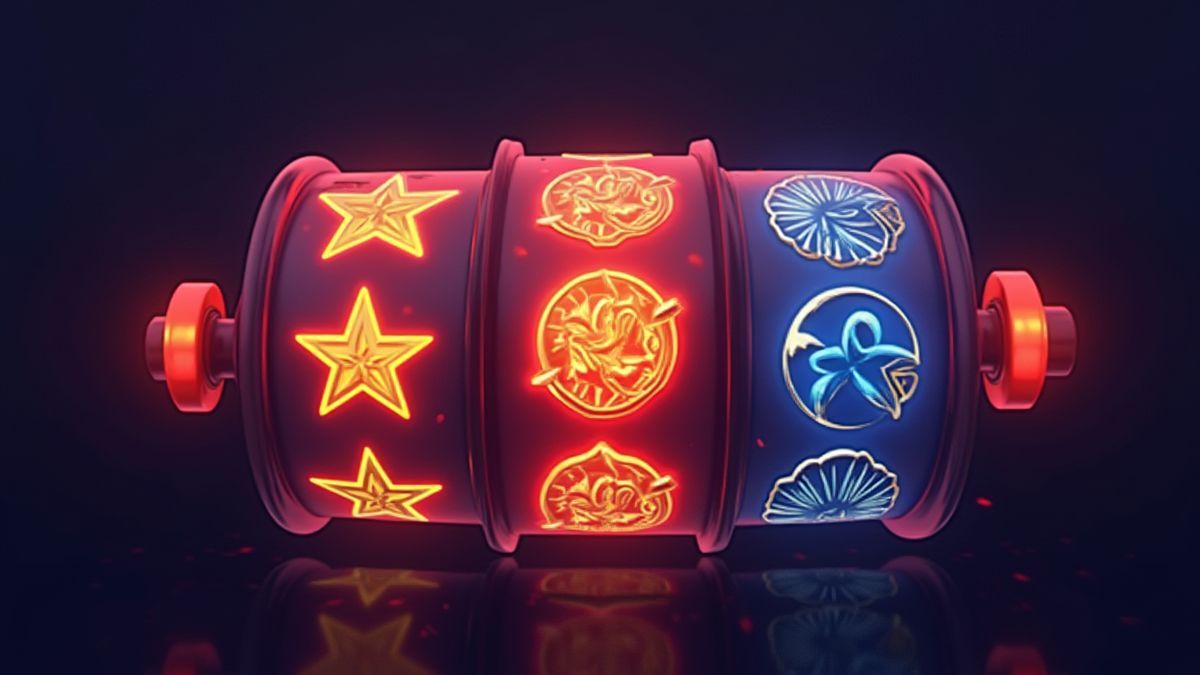 Gesynchroniseerde rollen met glanzende symbolen.