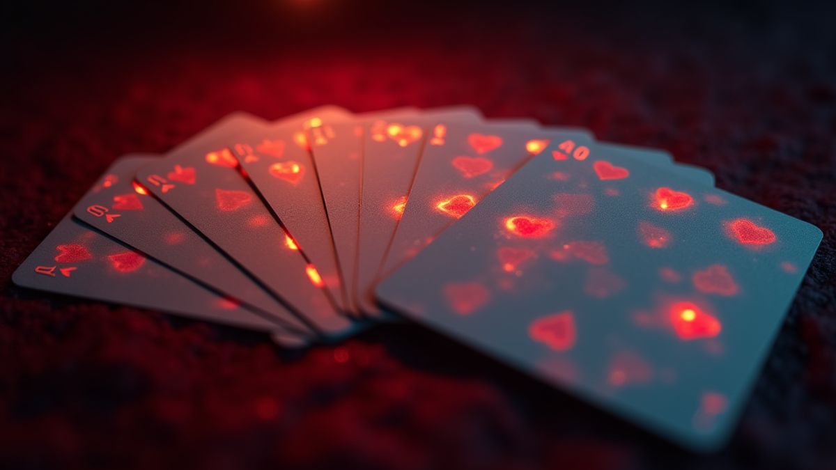 Ein Kartenspiel, das mit Spannung leuchtet