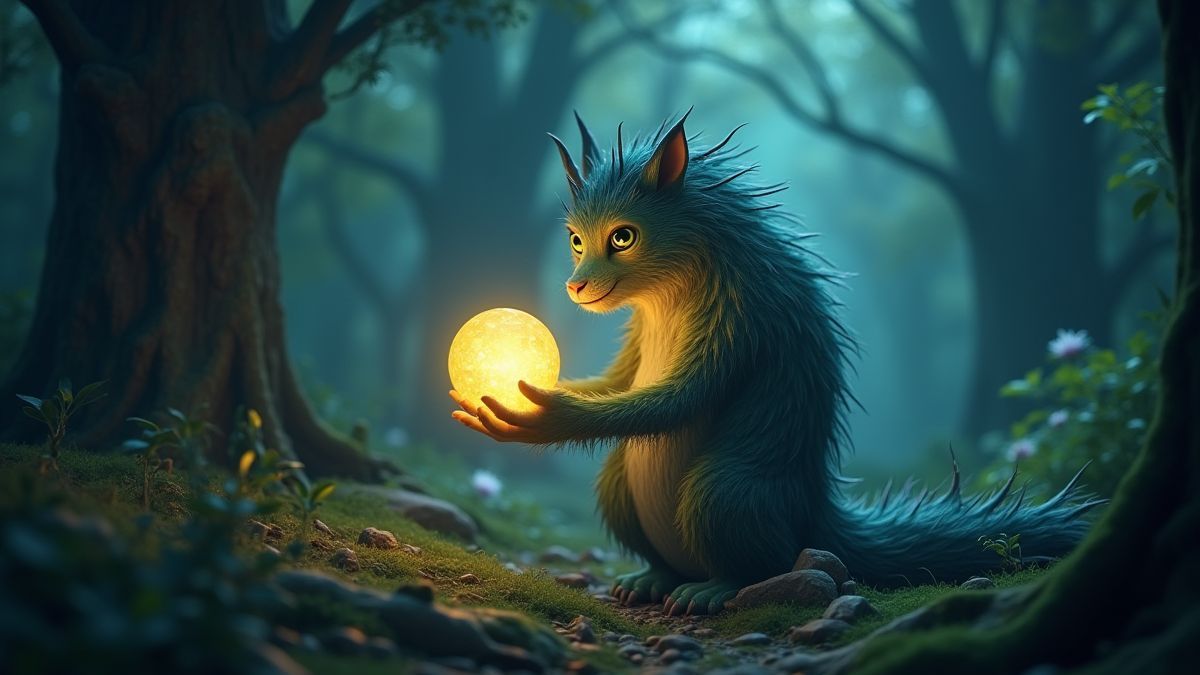 Mystical creature in a magical forest.
