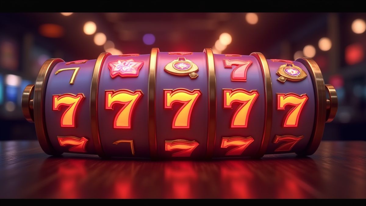 Dynamic reels with glowing numbers and symbols.