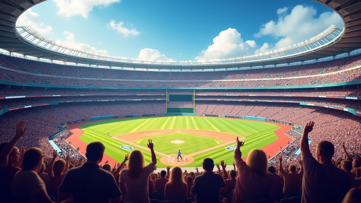 Baseballstadion voller jubelnder Fans