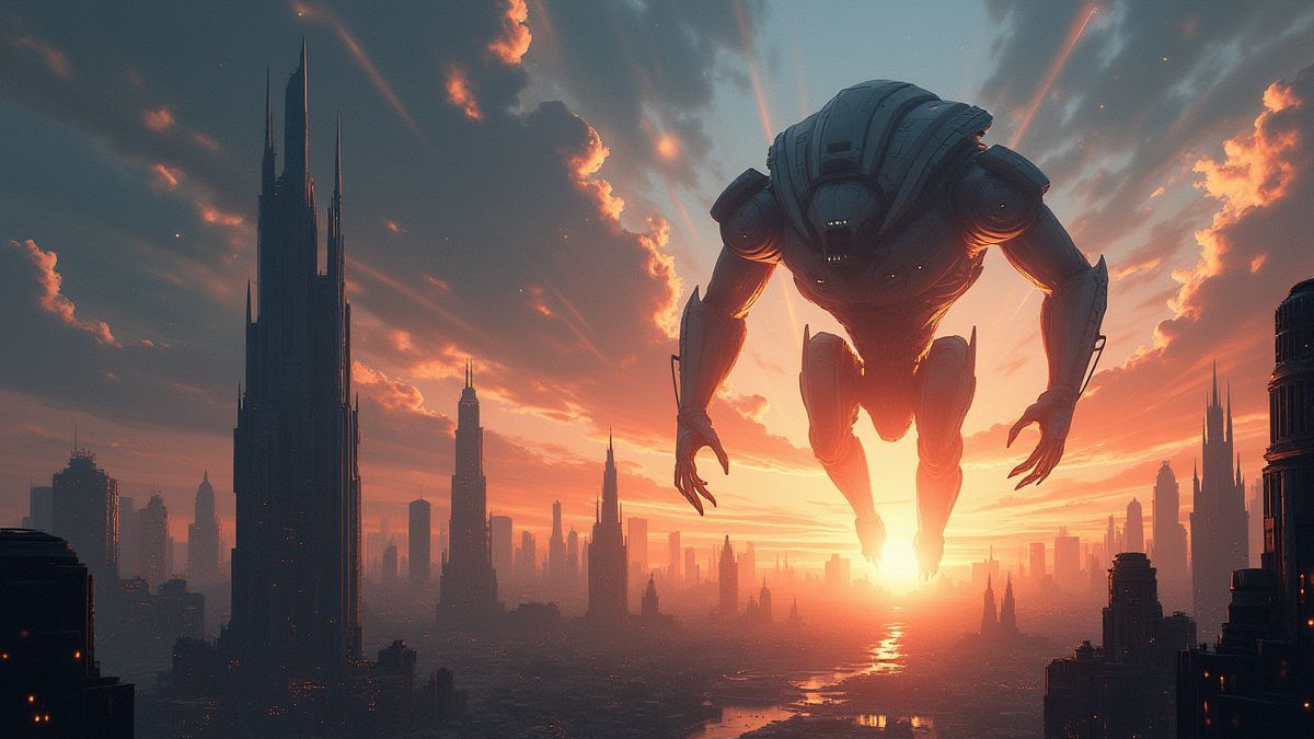 Une invasion extraterrestre dans une ville futuriste.