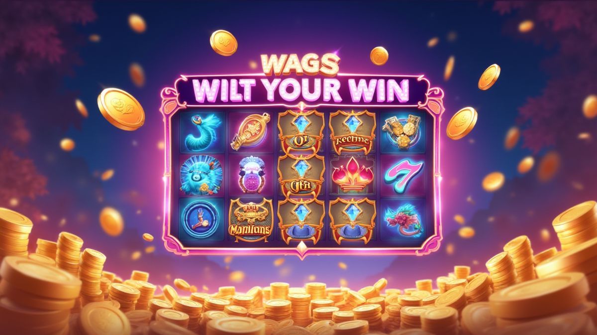 Pantalla de juego con símbolos y monedas volando, simbolizando las múltiples formas de ganar.