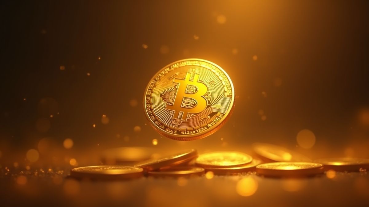 Moeda dourada girando com fundo dramático