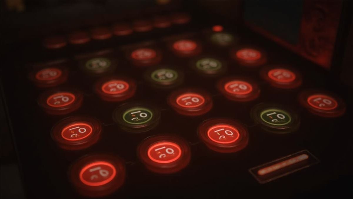 Una interfaz de máquina tragamonedas simple con botones brillantes.