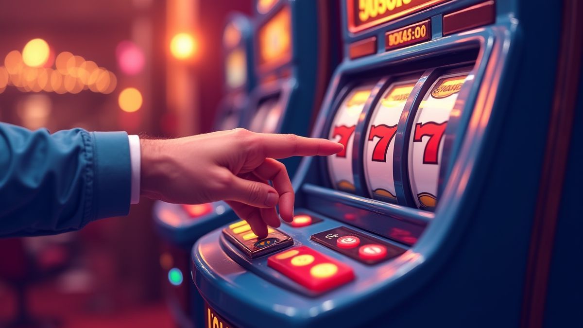 Jugador activando una tragamonedas