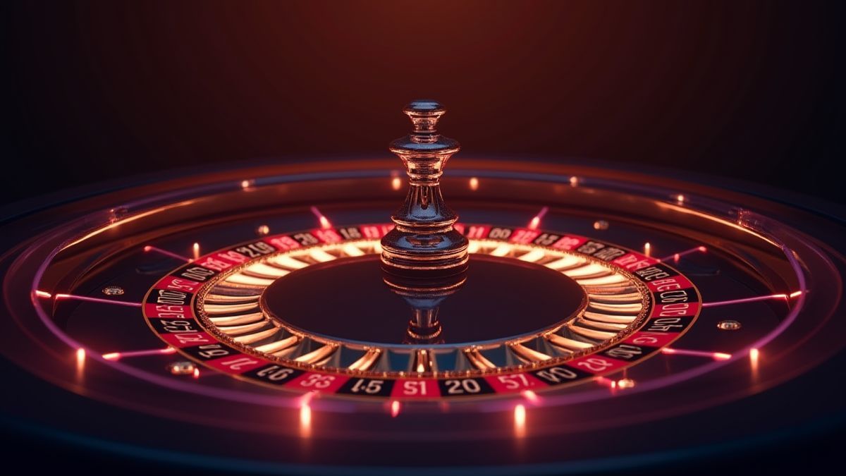 Elegante roulette tafel met verlichte elementen en een timer in het midden.