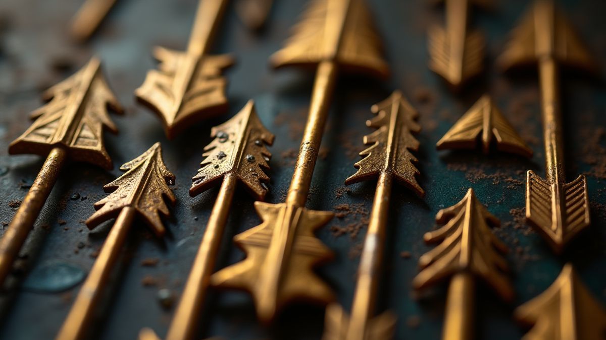 Gouden pijlen voor het aanpassen van inzetten in de slot