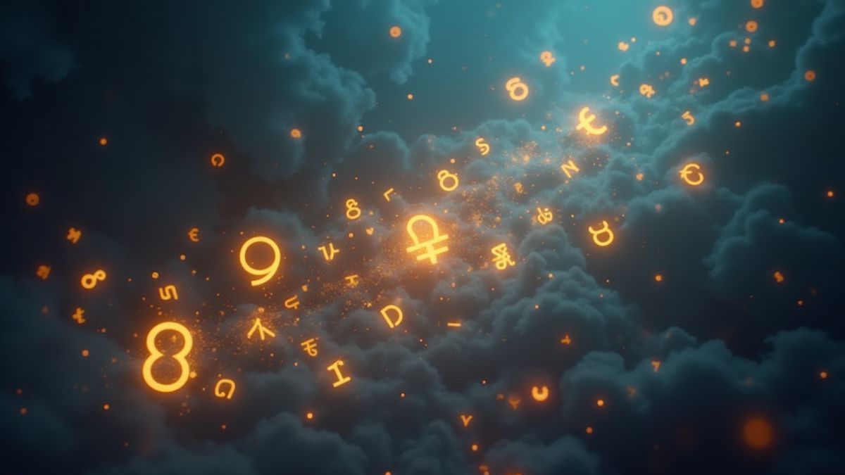 Magical runes floating in the air with a special glow.
