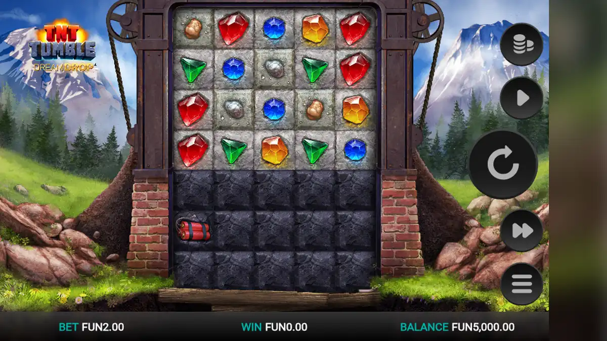 Jeu de base de la machine à sous TNT Tumble Dream Drop