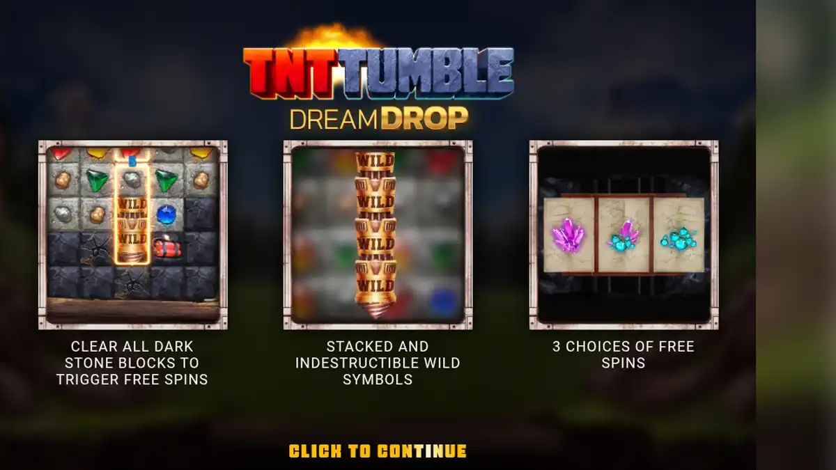 Capture 01 de la machine à sous TNT Tumble Dream Drop