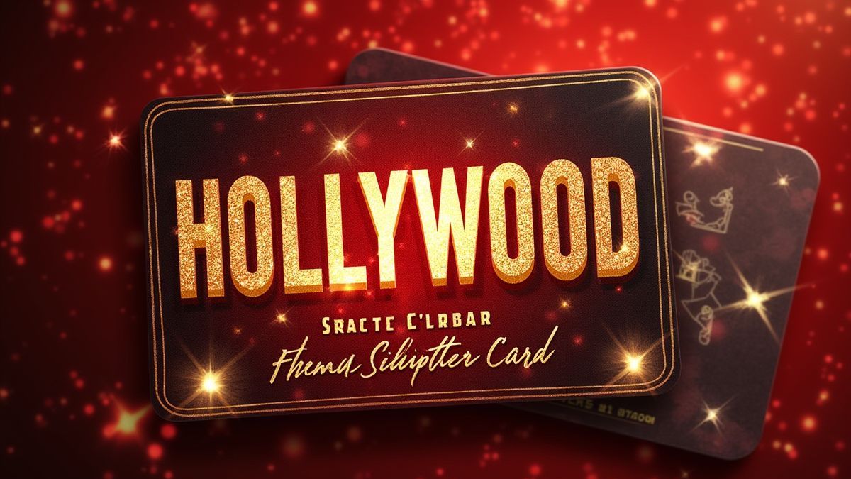 Design de cartão de rascar com temática de Hollywood
