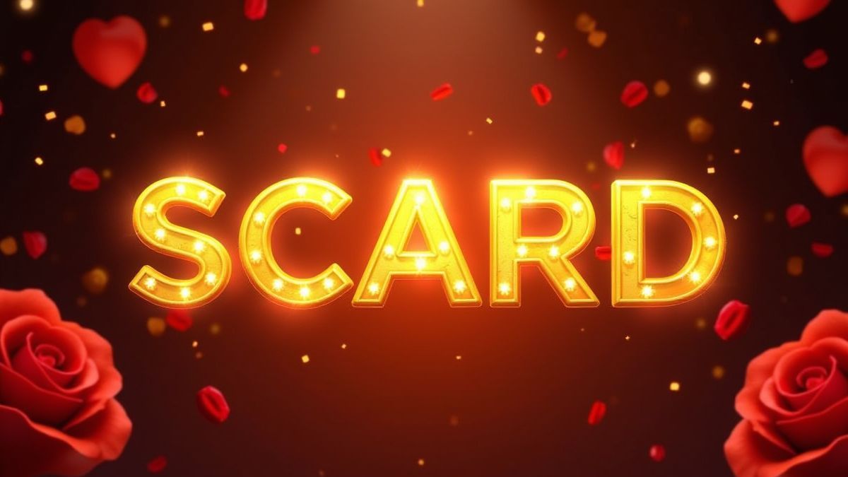 Goldenes Scatter-Symbol umgeben von Konfetti und Rosen.