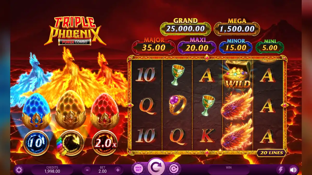Triple Phoenix POWER COMBO base game screen