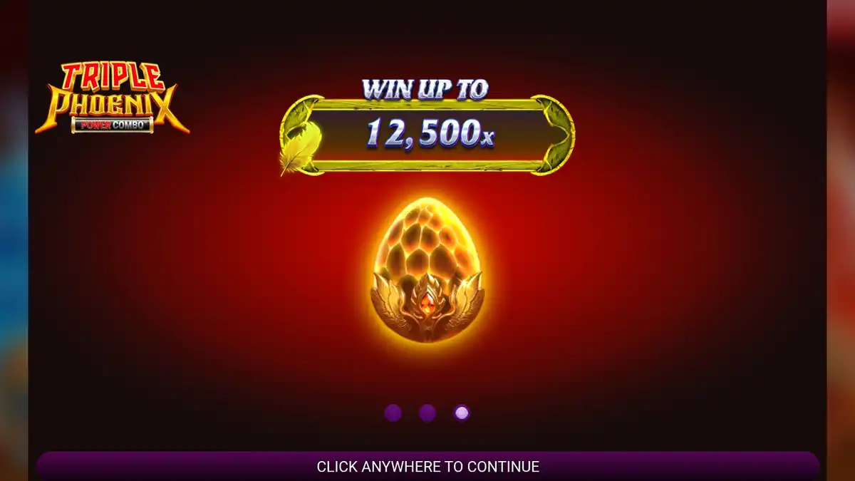 Triple Phoenix POWER COMBO intro slider showing feature gameplay