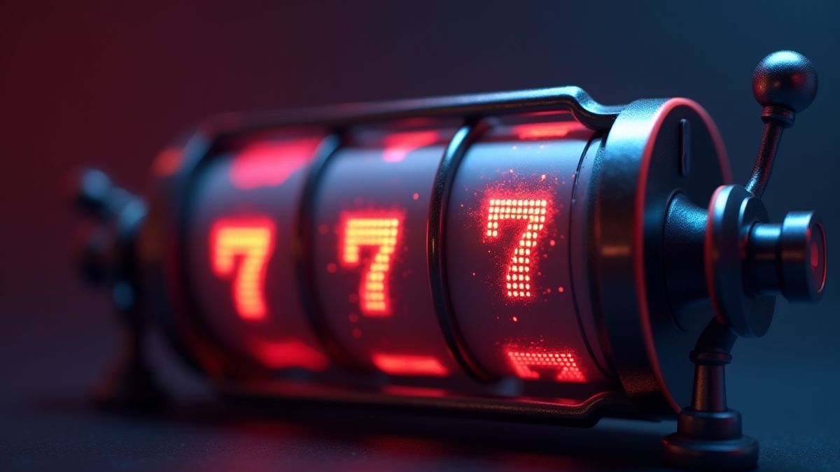 Slot reel spinning with glowing symbols