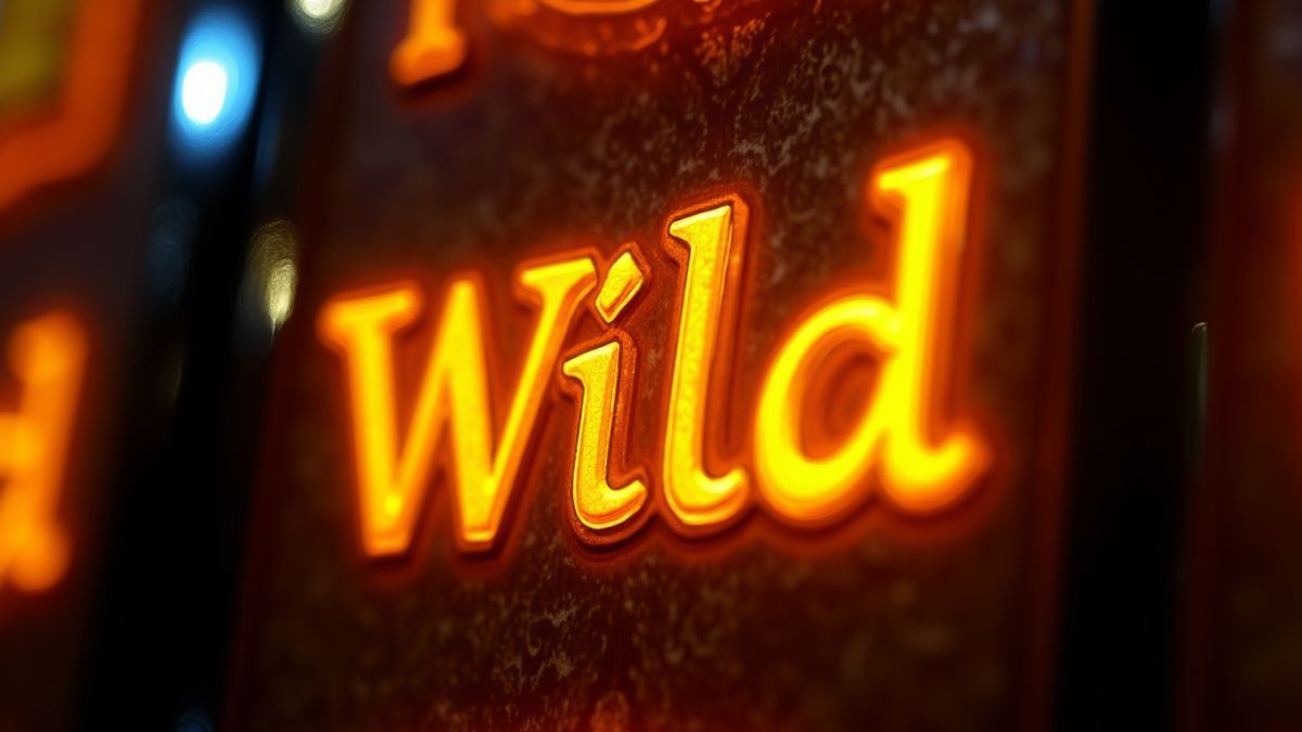 Goldenes Wild-Symbol, das auf einem Spielautomaten leuchtet.