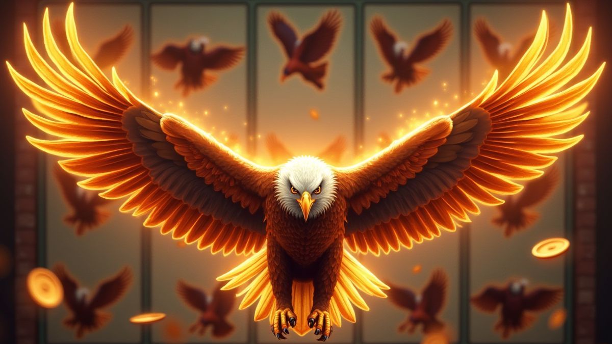 Águilas doradas en los carretes del slot.