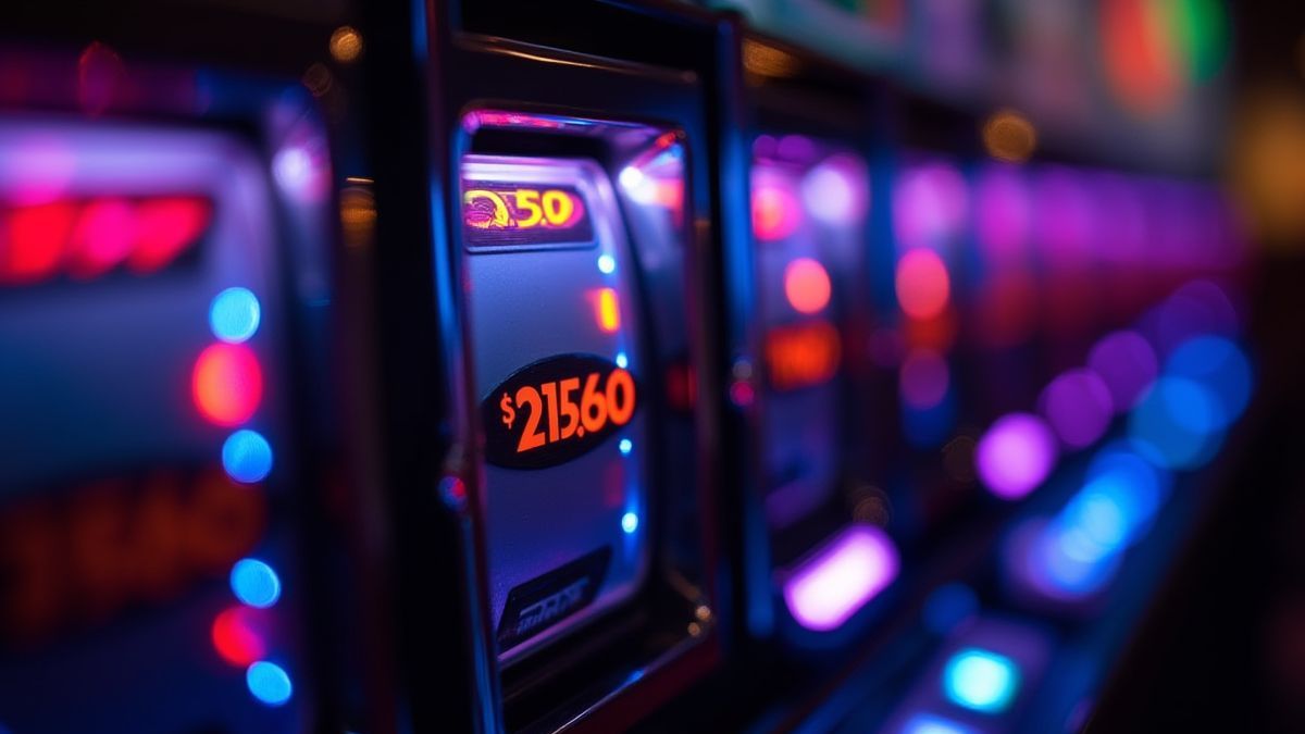 Close-up van gesynchroniseerde rollen met neonlichten in een slot.
