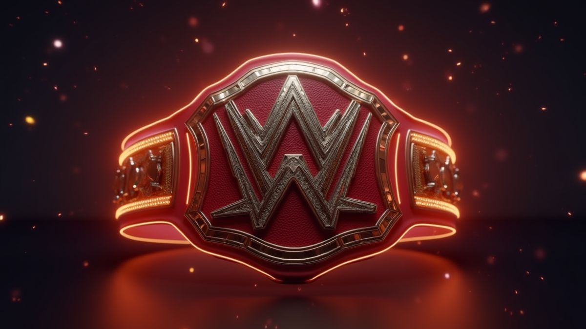 A shiny championship belt with glowing effects.