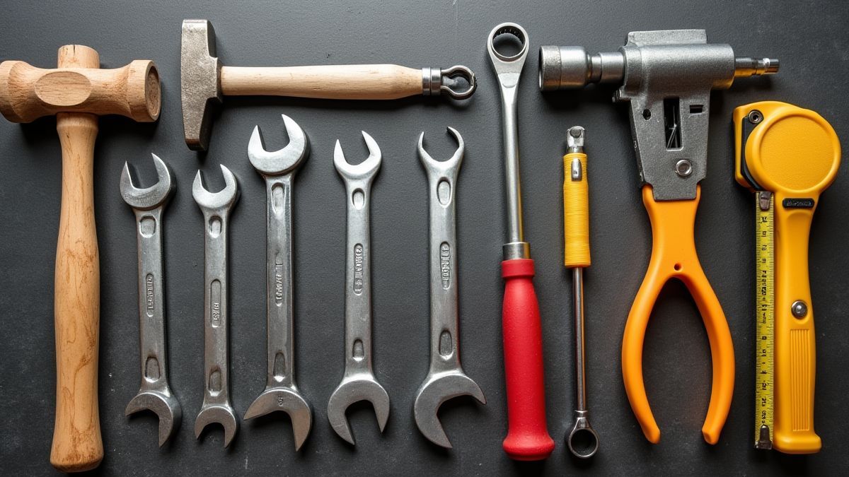 Imagen de herramientas de construcción organizadas.