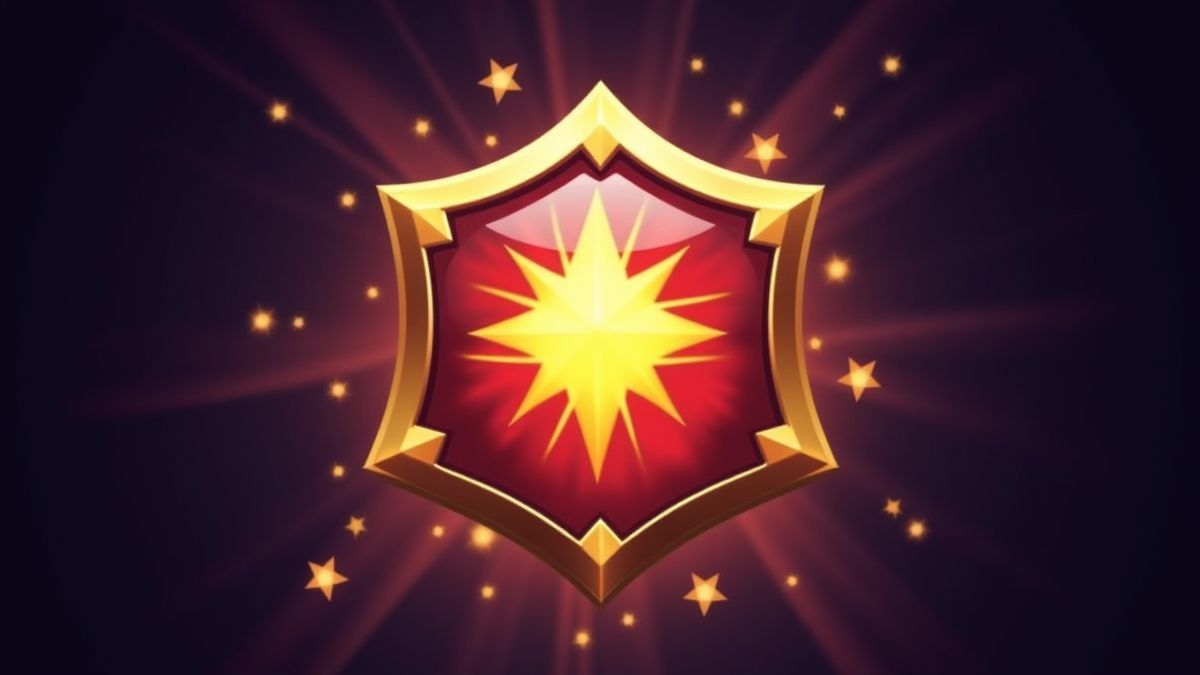 A glowing emblem surrounded by magical sparkles.