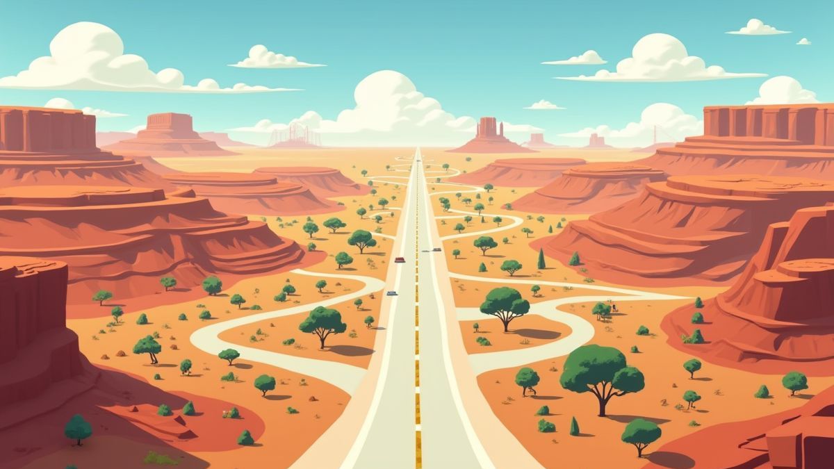 Animated map of a road trip across the United States.