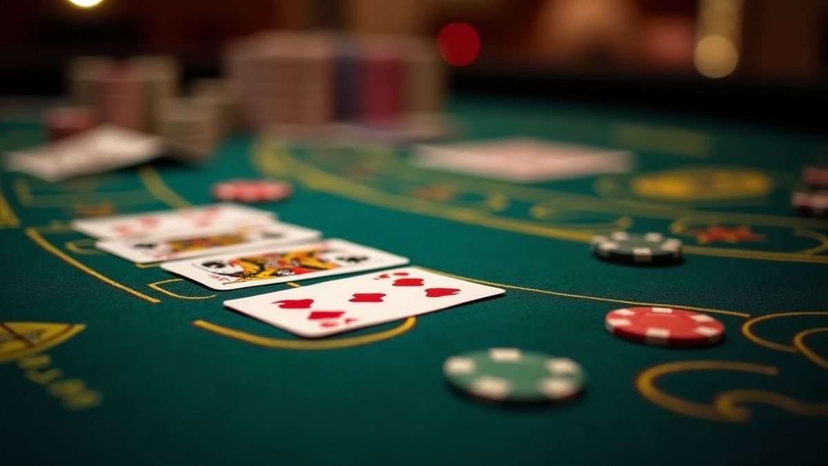 Casino-Tisch mit Karten und Chips