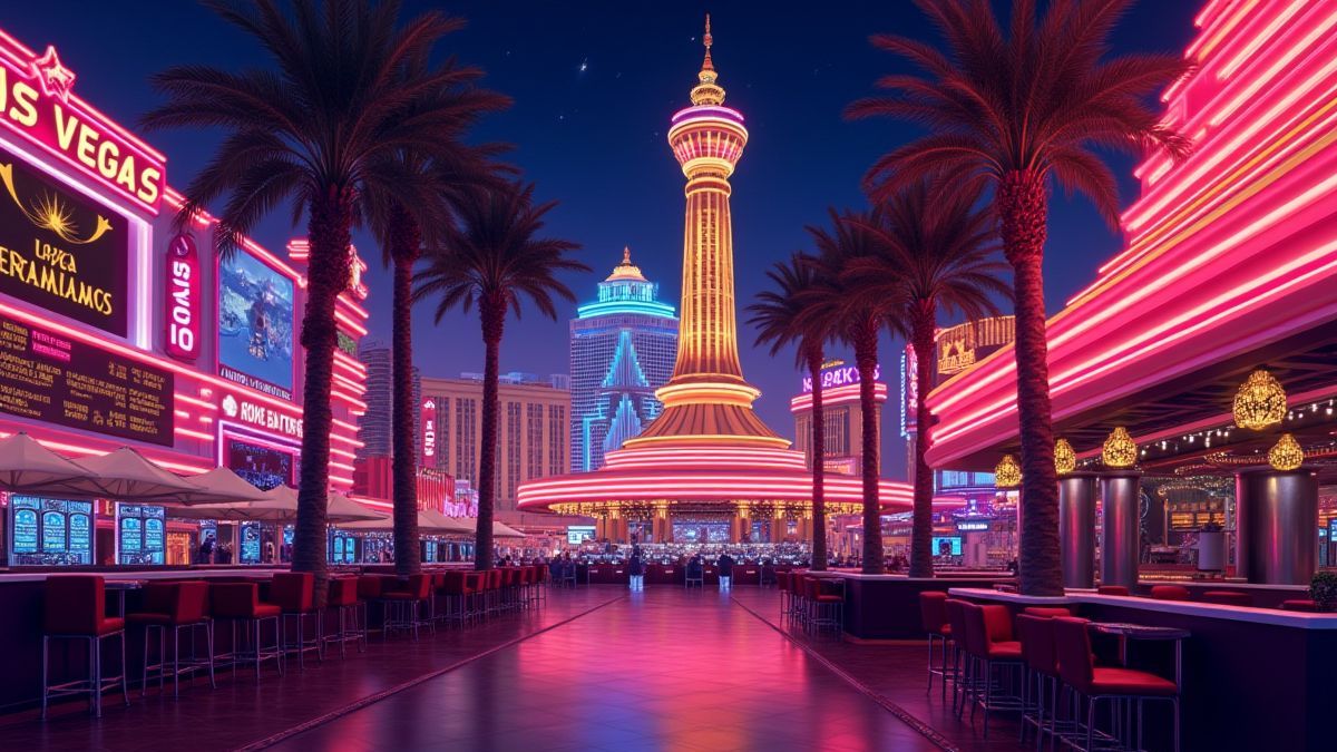 Luxuriöses Casino mit Neonlichtern in Las Vegas