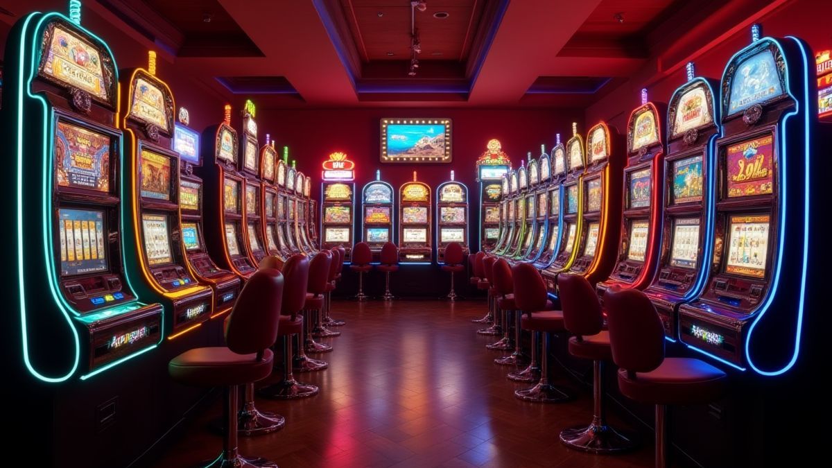 Retro casino met heldere lichten