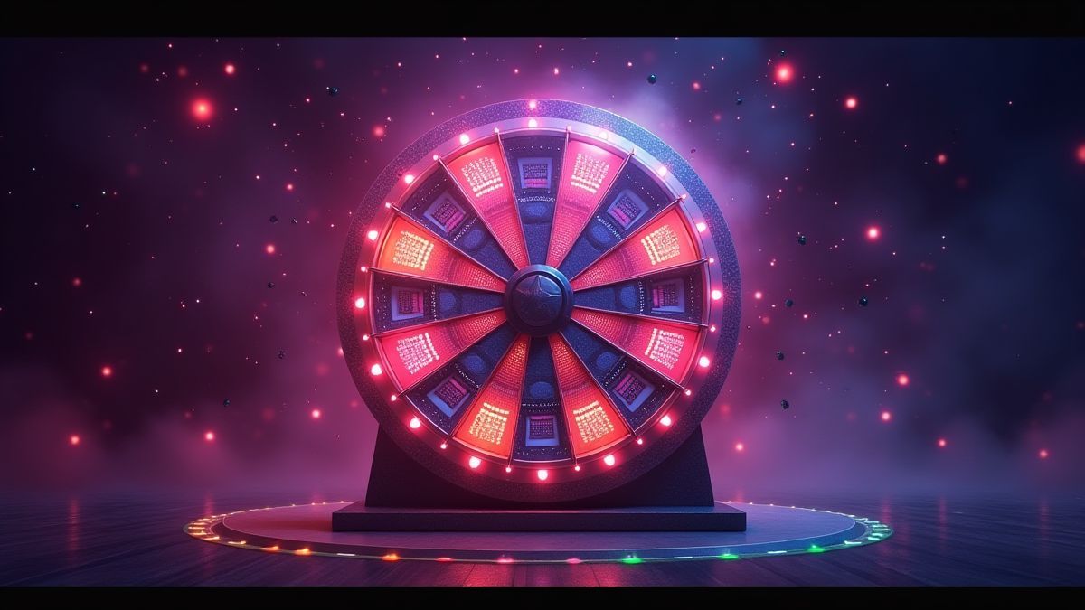 Uma roda de bonificação com temática disco e luzes chamativas.
