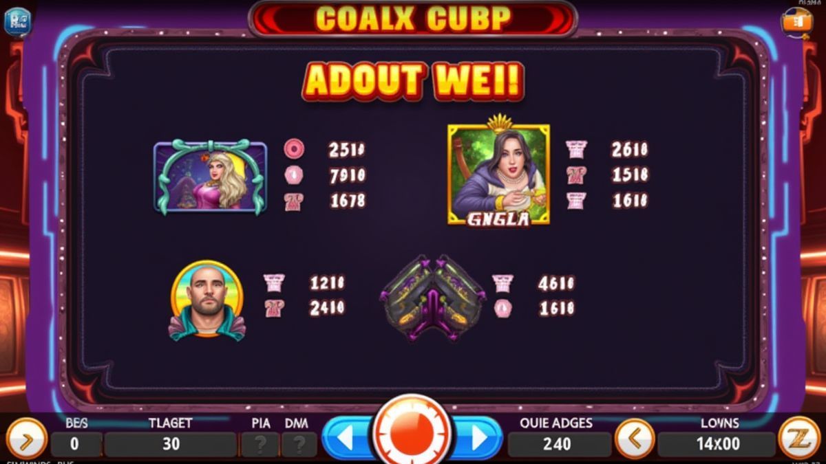 Interfaz de slot con controles de apuesta ajustables.
