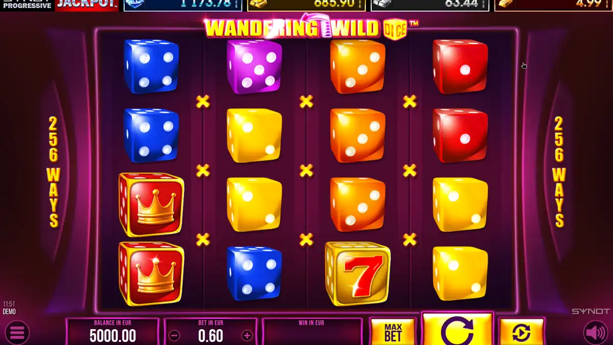 Écran du jeu de base Wandering Wild Dice