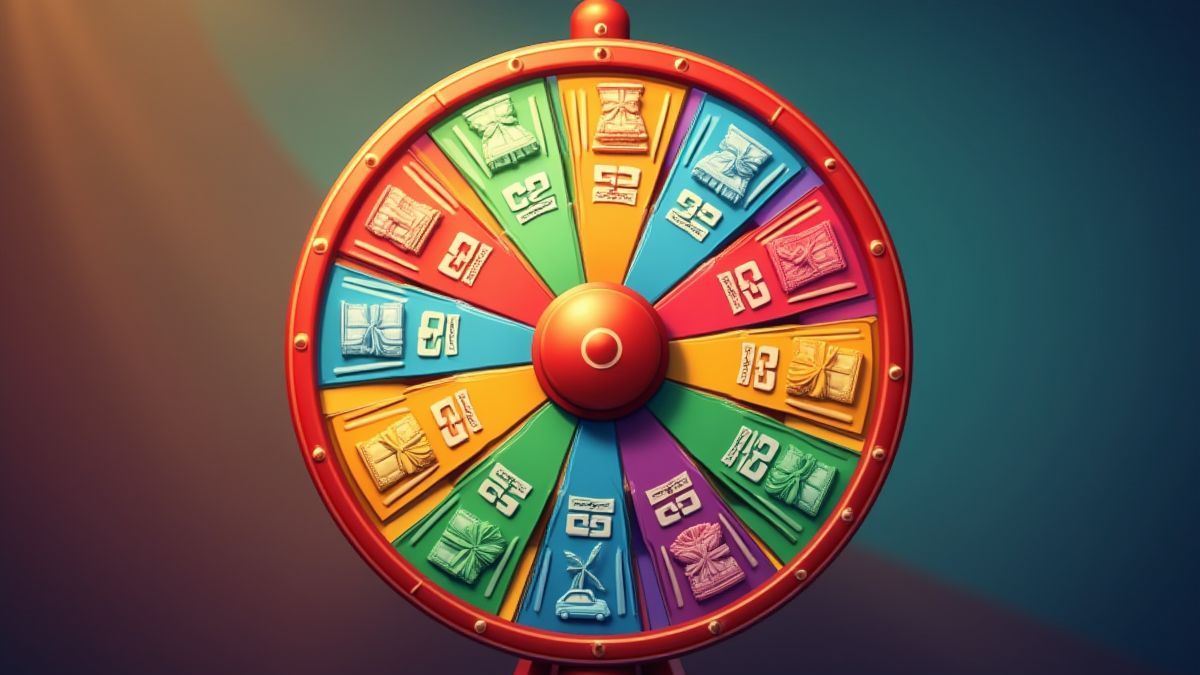 Roue tournante avec sections de prix glamoureux.