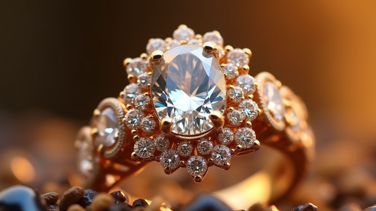 Ein glänzender Luxus-Diamantring.