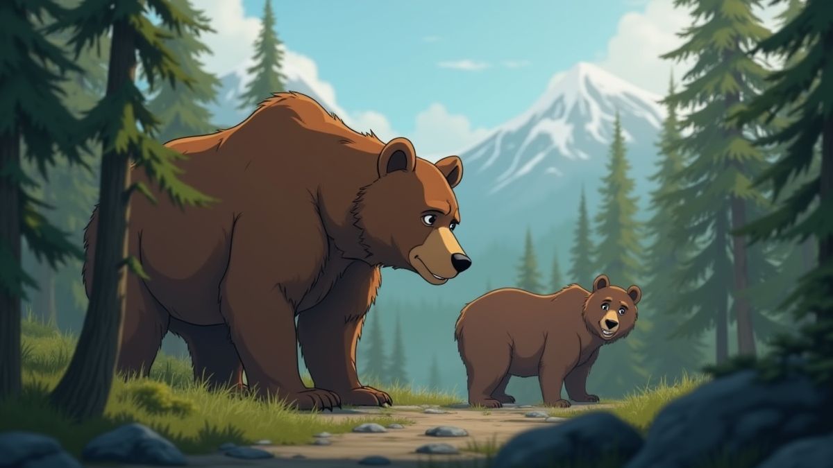 Ours grizzlies dans une forêt de l'Alaska