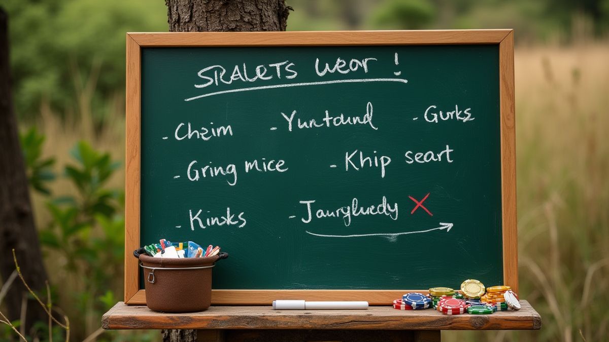 A strategy board in a safari environment.