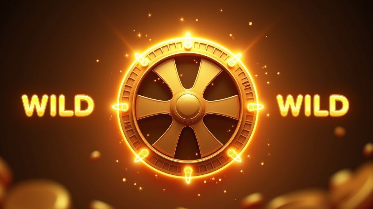 Carrete dourado com multiplicadores e símbolos wild brilhando.