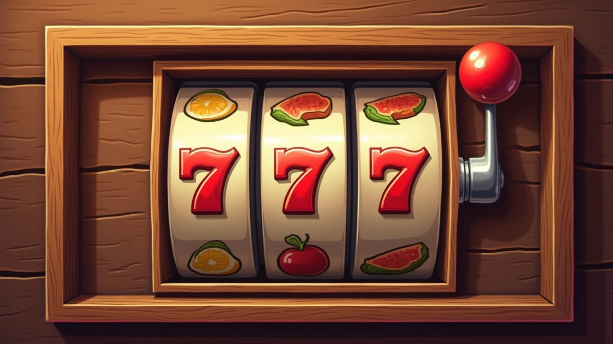 Hebel einer Spielautomaten im Western-Stil.