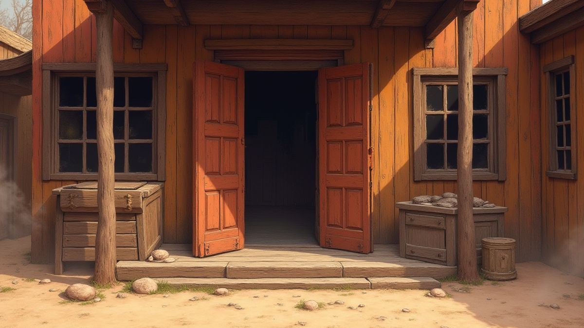Porta de um saloon no Velho Oeste.