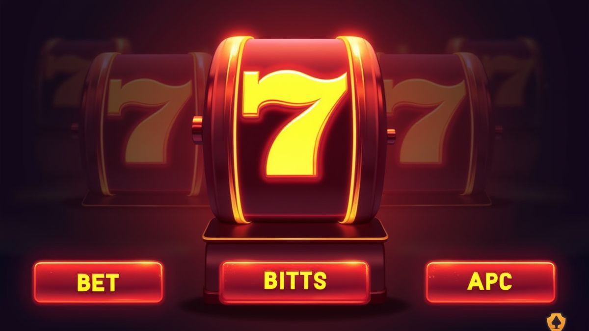 Interface de uma máquina caça-níqueis com botões para ajustar apostas.