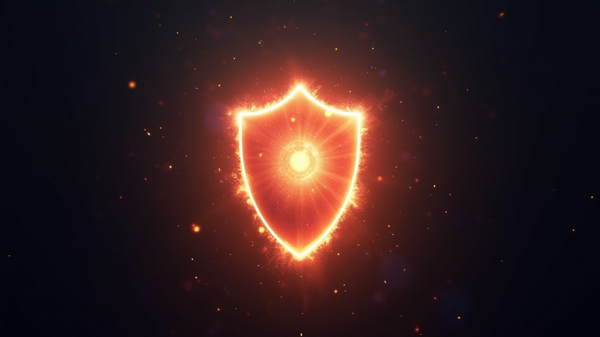 Leuchtendes Schild umgeben von Funkeln.