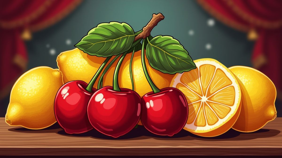 Klassische Fruchtsymbole in einem Retro-Casino