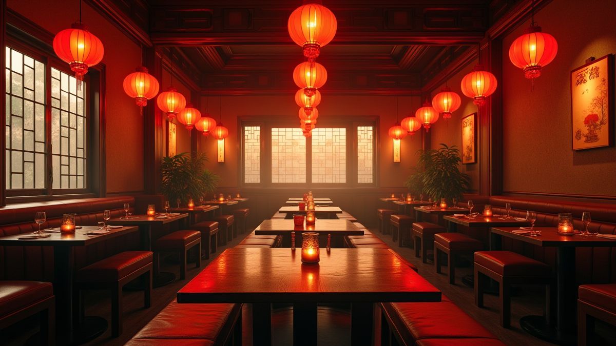 Calm ambiance of a Chinese restaurant.