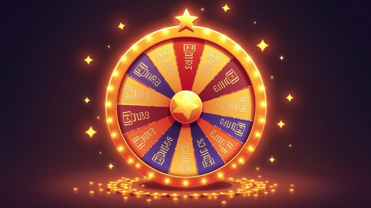 Leuchtendes Bonusrad mit Multiplikatoren und goldenen Funkeln darum herum.