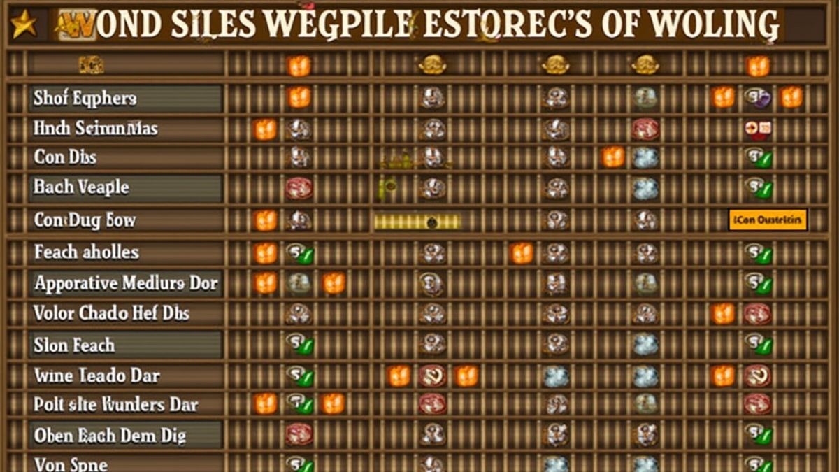 Comparison table between Wonders of the Ancient World and other historical slots.