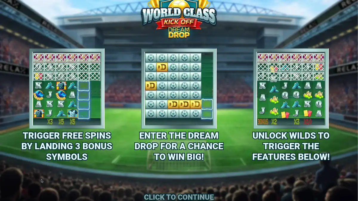Pantalla de introducción 1 de World Class Kick Off Dream Drop