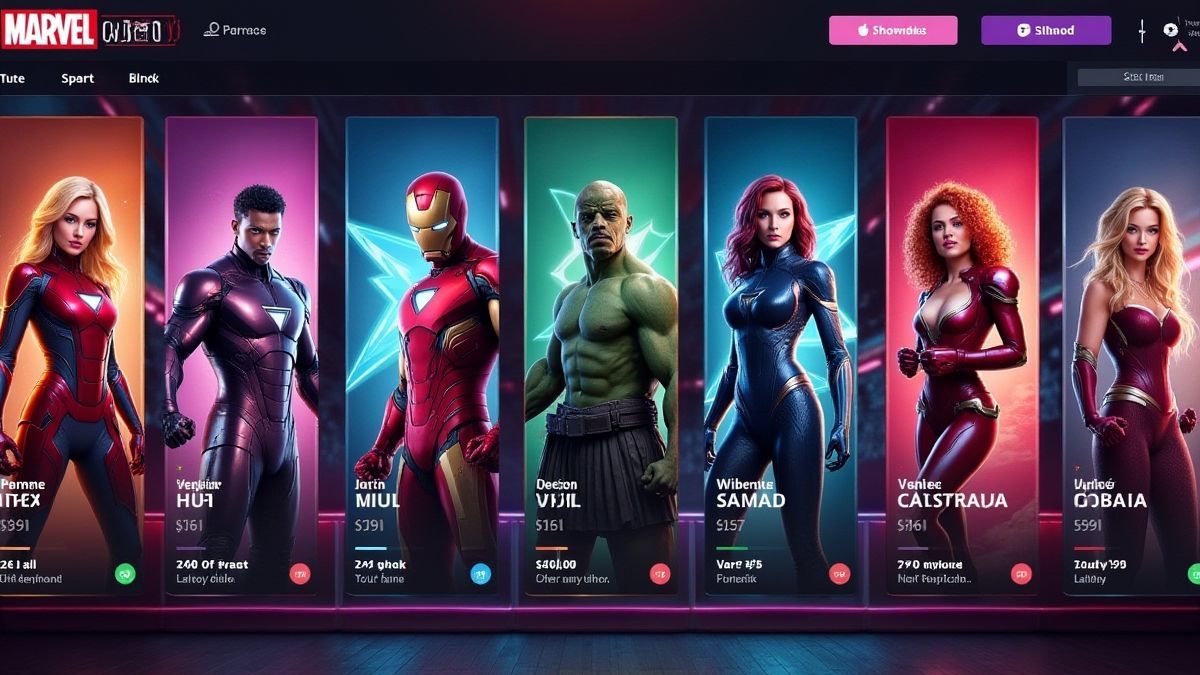 Online-Casino-Lobby mit Marvel-Thema